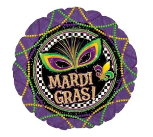 Mardi Gras 17" Foil Balloon (Non-Packaged) - Picture 1 of 1
