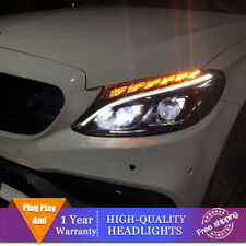 For Benz C-Class W205 Headlight Double Lens Beam Projector HID LED DRL 2015-2018