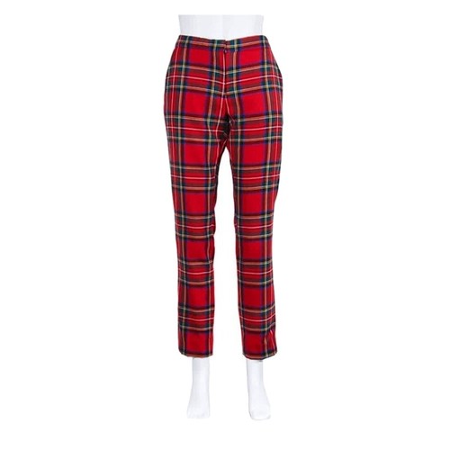 Pantaloni tartan da donna rossi a quadri Burberry taglia 8 nuovi con etichette