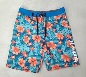 Hurley Boys 12/26 Boardshorts Drawstring Tropical Hawaiian Floral Swim Shorts - Picture 1 of 16