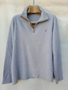 Polo Ralph Lauren Henley Herren groß grau Nachlass RIB Baumwolle bestickt Fleisch Pony - Bild 1 von 12