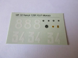 DECAL 1/43 FERRARI 125 F1 GP MONZA 1949 ASCARI VILLORESI MG MODEL PLUS MP.32 - Picture 1 of 1