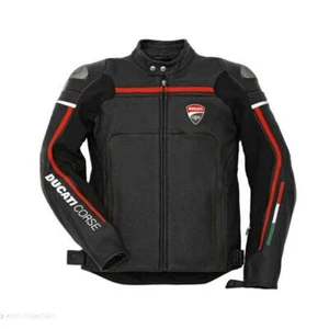 Original Ducati Men's Motorcycle/Motorbike Leather Jacket With Full Protection - Picture 1 of 5