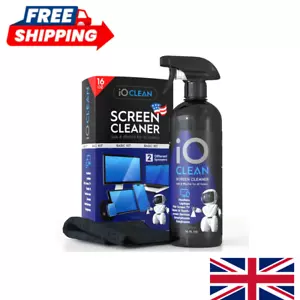 Screen Cleaner Spray 16oz - LCD LED OLED TV iPad, Laptop Microfiber Cloth Whipes - Picture 1 of 13