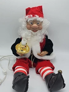 Vintage Christmas Telco Motionette Elf Sitting Light Up Animated Santa 1990 - Picture 1 of 17