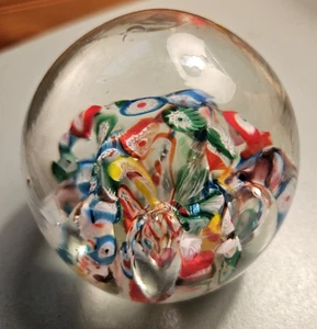 Pisapapeles vintage arco iris millefiori arte vidrio abovedado diseño estrella 2,5" - Imagen 1 de 7