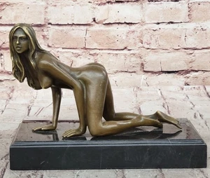 ESCULTURA ERÓTICA DE BRONCE ARTE DESNUDO ESTATUA FIRMADA DECORACIÓN FIGURA REGALO - Imagen 1 de 10