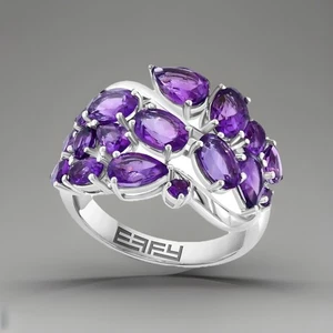 NEW! EFFY AMETHYST & STERLING SILVER RING / Size 7 / MSRP $850/ FREE U.S.SHIP! - Picture 1 of 5