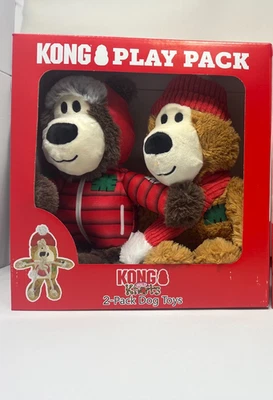 Kong Play Pack Dog Toy 2 count Holiday Gift Set Wild Knots Canine Doggy Toys NEW - Image 1 of 4