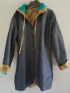 Indian Kantha Med. Women's Jacket, Reversable Cotton, Zip, Hooded, Jackpot India - Picture 1 of 6