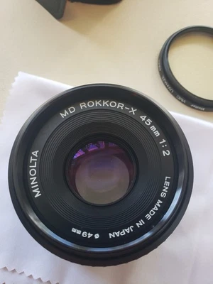 Minolta MD Rokkor-x 45 mm f/2 Minolta MD -con estuche + filtro- ¡¡EXCELENTE COMO NUEVO!! muy limpio! Foto 1 de 4