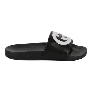 $350 New GUCCI Slides Kids US-1.5 EU-32 Black White GG Logo Italy - Picture 1 of 6