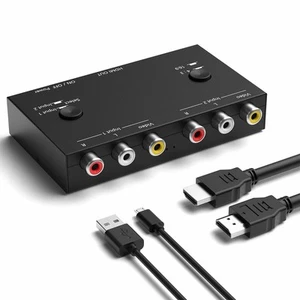 2 RCA to HDMI, 1080P 2 Way RCA Composite CVBS AV Switch to HDMI Video Audio C... - Picture 1 of 9