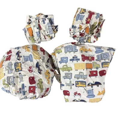 Juego de sábanas Pottery Barn niños camiones aviones coches fundas de almohada ajustables tamaño completo Foto 1 de 3