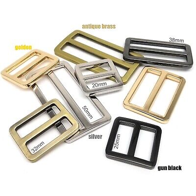 Metal Leather Bag Strap Belt Adjust Tri-glide Pin Buckle Slider Rectangle O Ring • 3.69€