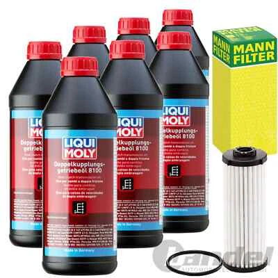 MANN OIL FILTER +7L LIQUI 8100 DUAL CLUTCH TRANSMISSION OIL fits VAG DSG DQ381 - Image 1 of 3