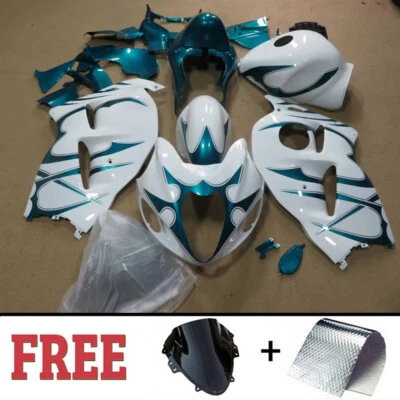 Turquoise Green+Blue+White Fairing Kit For SUZUKI HAYABUSA GSX1300R 1997-2007 US - Image 1 of 4