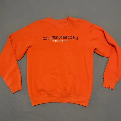 Sudadera Vintage Naranja Clemson University Tigers Mediana Fútbol Bordada Foto 1 de 4