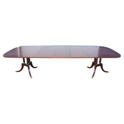 Superb Figured Rosewood English Sheraton Style Dining Table with 3 Leaves - Image 1 of 4