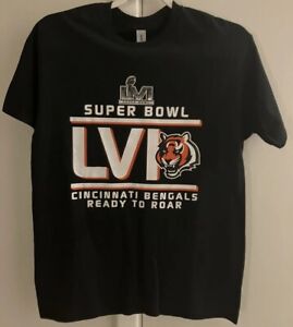 Cincinnati Bengals Super Bowl LVI Short Sleeve T-Shirt Text Black Medium Roar
