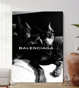 Hunde Dobermann Designer Mode Wandbild Leinwand-gerahmter Druck-Posterpapier-Deko - Bild 1 von 24