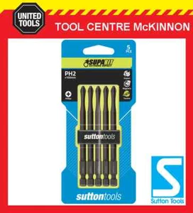 5 x SUTTON IMPACT PHILLIPS HEAD PH2 x 100mm POWER INSERT BITS FOR IMPACT DRIVERS - Picture 1 of 2