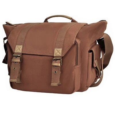 Women Men DSLR Digital Camera Bag 14 Inch Laptop Canvas Shoulder Sling Messenger - Image 1 of 4