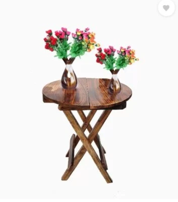 Creative Arts Rustic Wooden Round Folding Table – Portable and Versatile Design - Image 1 of 4