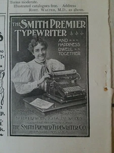 1897 Smith Premier typewriter and happiness dwell together vintage ad - Picture 1 of 1