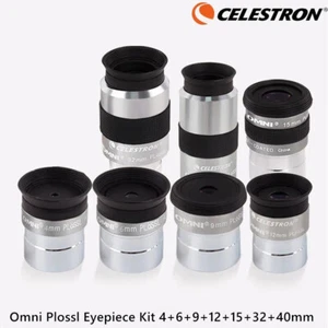 Celestron 1.25" Omni Plossl Eyepiece Kit 4+6+9+12+15+32+40mm for Telescope - Picture 1 of 8