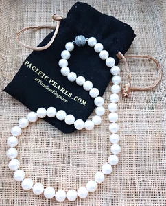Pacific Pearls Maria Theresia Riff Süßwasser weiße Perlenkette Magnetverschluss - Bild 1 von 7