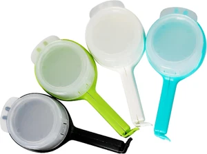 Food Clip Set with Pour Spout, 4PCS Chip Bag Clips, Durable Plastic Clips for... - Picture 1 of 12
