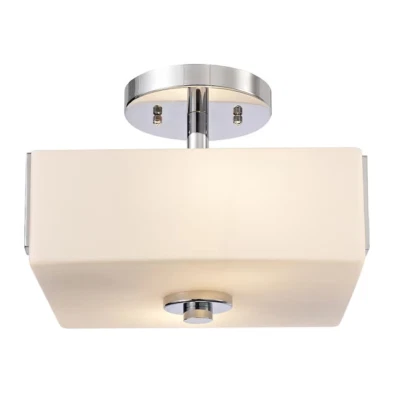 Seasons Karsen 2-Light Polished Chrome Semi-Flush Mount Light Fixture - Image 1 of 4