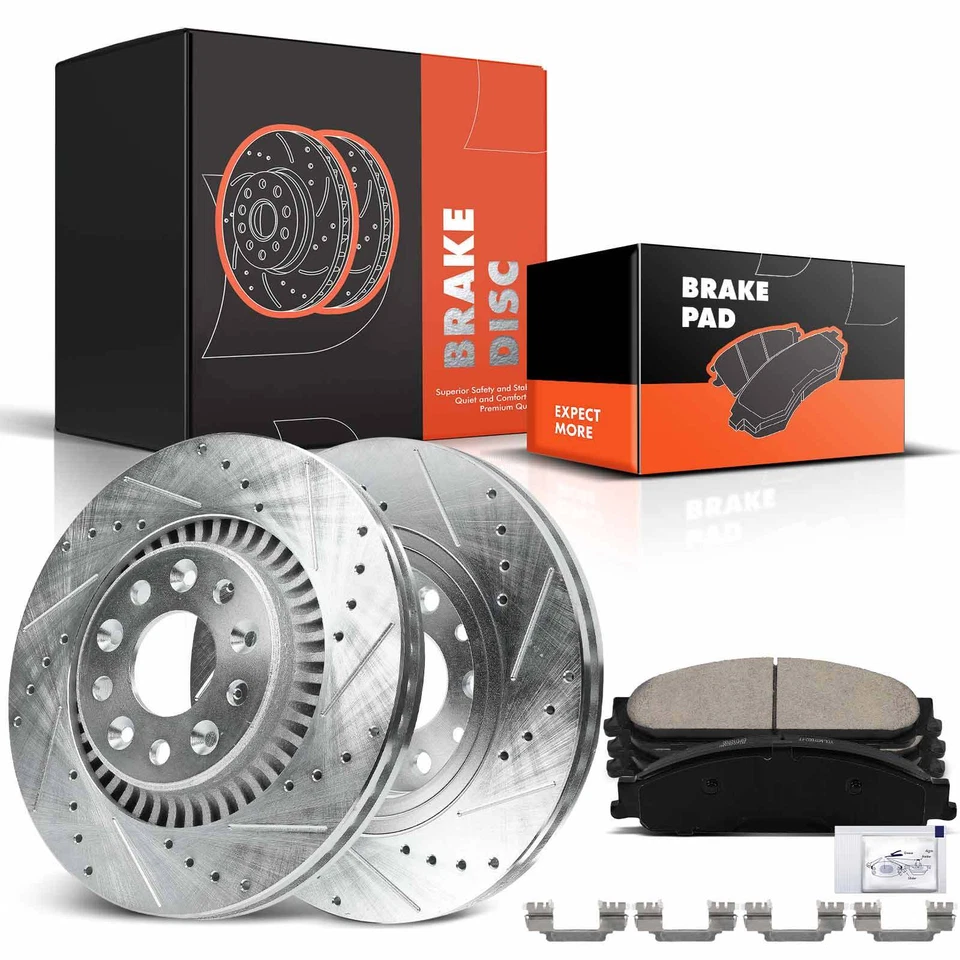 Rotor de freno perforado y pastilla de freno para Ford Taurus X 2008-2009 Mercury Sable delantero Foto 1 de 4