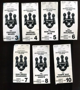RAIDERS 1999 FOOTBALL TICKET STUBS & PLAYOFFS (W949) AT NETWORK ASSOC. COLISEUM - Picture 1 of 3