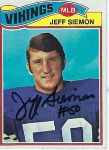 JEFF SIEMON SIGNED 1977 TOPPS #465 - MINNESOTA VIKINGS - Picture 1 of 1