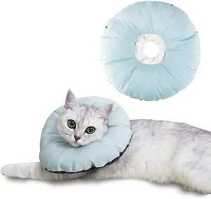 Cat Cone Collar Soft for Cats and Medium Small Dogs After Surgery (Blue,Size:M) - Picture 1 of 6