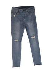 UNIQLO Jeans Womens Size 26, Blue Slim Skinny  distress ripped Cropped