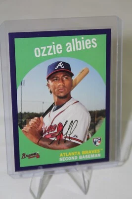 2018 OZZIE ALBIES Topps Archives 1959 Design Purple (133/175) #18 Rookie RC - Image 1 of 4