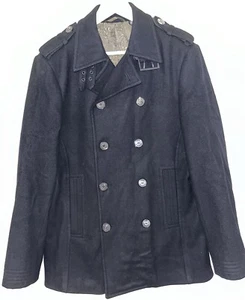 Ted Baker Wool Pea Coat / Jacket, Black, Men’s Size 4 (Large) - Picture 1 of 14