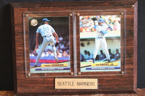 Seattle Mariners Ken Griffey Jr. Randy Johnson 2 card Plaque 1992 Cover