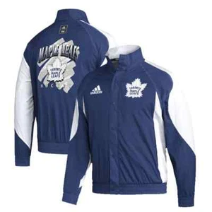 Men's Toronto Maple Leafs adidas Royal Blue Reverse Retro 2.0 - Button Up Jacket - Picture 1 of 3