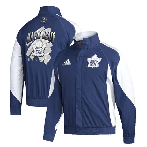 Men's Toronto Maple Leafs adidas Royal Blue Reverse Retro 2.0 - Button Up Jacket Cover
