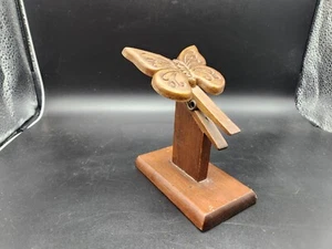Recipe Card Holder Wooden Butterfly Note MCM Handmade Granny Core-Decor Boho VTG - Picture 1 of 5