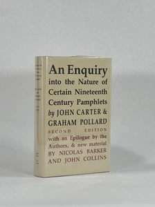 John Carter / Enquiry into the Nature of Certain Nineteenth Century Pamphlets - Imagen 1 de 1