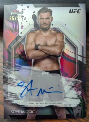 2024 Topps Finest UFC Stipe Miocic Refractor Finest Auto 85/99 - Image 1 of 2
