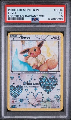 2013 POKEMON BLACK & WHITE LEGENDARY TREASURES RC14 EEVEE EXCELLENT PSA 5 - Image 1 of 2