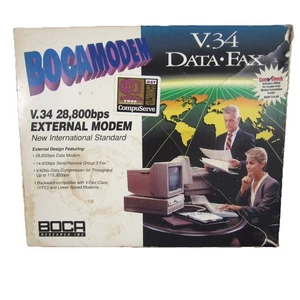 Vintage Modem BocaModem V.34 28,800bps Data Fax Machine Untested In Plastic!! - Picture 1 of 2