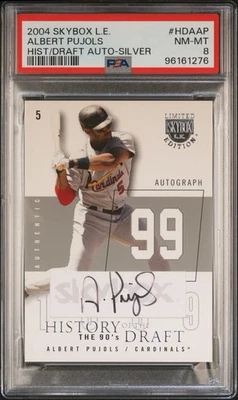 /50 ALBERT PUJOLS Auto Silver SP 2004 Skybox Limited Edition #HDA-AP PSA 8 - Image 1 of 3