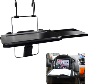Car Steering Wheel Seat Tray Desk Foldable Portable with Mouse Drawer for Eating - Afbeelding 1 van 12